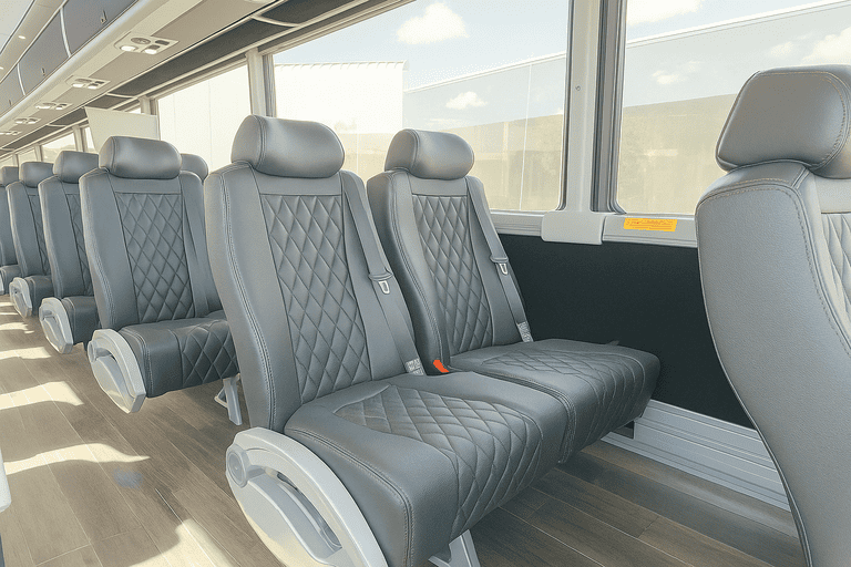 interior of Indianapolis Coach Bus Service charter bus